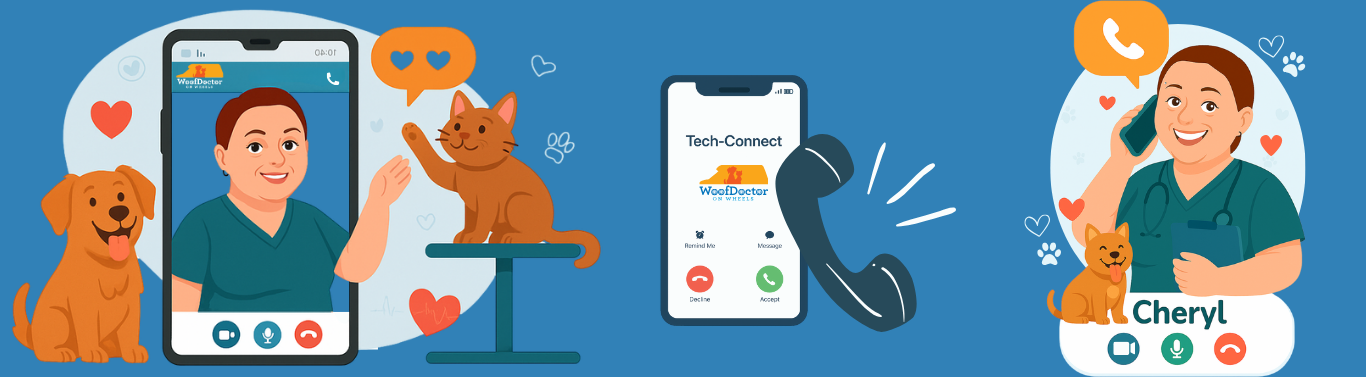 Tech-Connect is Phone Appointment with Licensed Veterinary Technician at WoofDoctor on Wheels